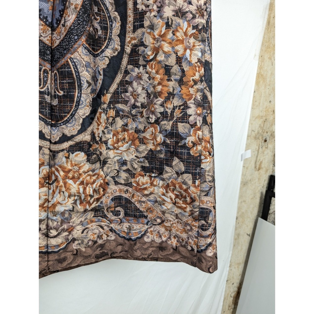 Vintage Y2K Floral Maxi Skirt Size 18 Brown Paisley Boho Indie Sleaze Grunge - Picture 7 of 10